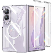 Caseonn Samsung Galaxy Z Fold 8 Kılıf Magsafe Özellikli Sararmaz Kristal Sert Kapak Şeffaf