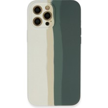 Mabelme Store Apple Iphone 12 Pro Kılıf Ebruli Lansman Silikon - Beyaz-Gri