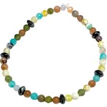 Bahar Mozaiği | Akik, Kaplan Gözü ve Ay Taşı El Yapımı Kadın Doğal Taş Bileklik