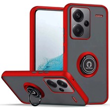 Mabelme Store Xiaomi Redmi Note 13 Pro Plus Kılıf Montreal Yüzüklü Silikon Kapak - Kırmızı