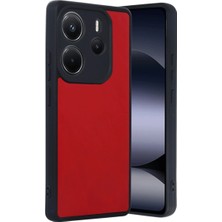 Mabelme Store Xiaomi Redmi Note 14 4g Kılıf Aras Deri Kapak - Kırmızı