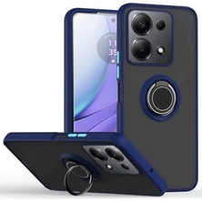 Mabelme Store Xiaomi Redmi Note 13 Pro 5g Kılıf Montreal Yüzüklü Silikon Kapak - Lacivert