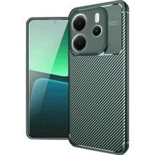 Mabelme Store Xiaomi Redmi Note 14 4g Kılıf Auto Focus Karbon Kapak - Koyu Yeşil
