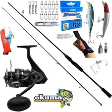 Okuma Wave Power 3000 270CM 7-40GR Karbon Legend Maket Balık Spin Olta Takımı Seti