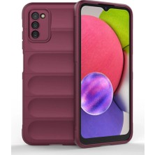 Mabelme Store Samsung Galaxy A03S Kılıf Optimum Silikon - Bordo