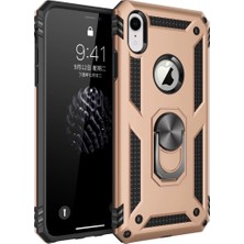 Mabelme Store Apple Iphone Xr Kılıf Sofya Yüzüklü Silikon Kapak - Gold