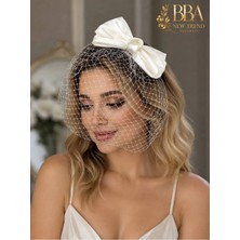 Bba New Trend Lüks Vualet Nikah Şapkası Gelin Şapkası Fascinator Fiyonk Şapkası Kadın Saç Aksesuarı Nikah Şapkası Fiyonk Nikah Şapka