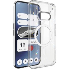 Caseonn Nothing Phone (2A) Kılıf Magsafe Özellikli Sararmaz Kristal Sert Kapak Şeffaf