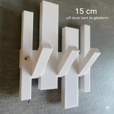 Modern Tasarım 3 Kancalı Duvar Askılığı - Çift Taraflı Bantlı - 15 cm - Plastik