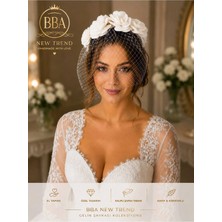 Bba New Trend Lüks Vualet Nikah Şapkası Gelin Şapkası Fascinator Kokteyl Şapkası Kadın Saç Aksesuarı Düğün Nişan Söz Kına Parti Mezuniyet Yılbaşı Davetleri Için Özel Tasarım