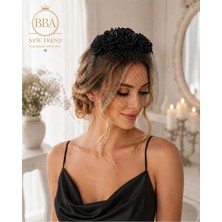 Bba New Trend Lüks Vualet Nikah Şapkası Gelin Şapkası Fascinator Kokteyl Şapkası Kadın Saç Aksesuarı Düğün Nişan Söz Kına Parti Mezuniyet Yılbaşı Davetleri Için Özel Tasarım
