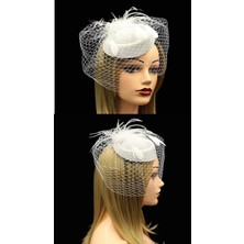 Bba New Trend Vualet, Nikah Şapkası, Gelin Şapkası, Fascinator, Tüllü Şapka, Mini Şapka, Vintage, Düğün, Nişan, Söz, Kına, Davet, Saç Aksesuarı.