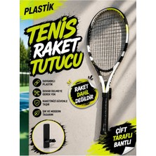Çift Taraflı Bantlı Tenis Raketi Duvar Askısı | Plastik Raket Duvar Aparatı | Dekoratif Raket Standı (Raket Dahil Değildir)