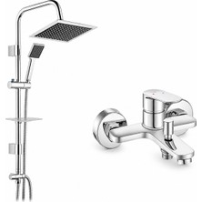 ECA E.c.a Ar Fast Banyo Bataryası + Tema 53260 Quadro Rain Pratik Duş Sistemi