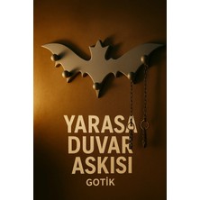 Gotik Yarasa Kancası Duvar Dekoru ve Mücevher Rafı - Kolye Askısı - Plastik - 32 cm