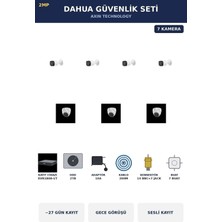 Dahua 7 Kameralı 2mp Güvenlik Kamera Seti Sesli Gece Görüşlü Dome+Bullet 2tb ~27 Gün Kayıt