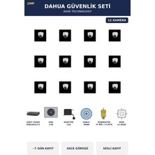 Dahua 12 Kameralı 2mp Güvenlik Kamera Seti Sesli Gece Görüşlü Dome Iç Mekan 1tb ~7 Gün Kayıt