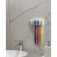Diş Fırçası Standı - 4'lü Fırça Askısı - Banyo Düzenleyici Askı Aparatı - Diş Fırçalığı
