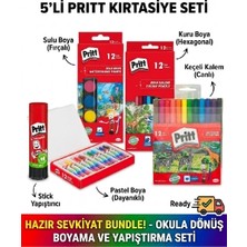 Ekin Toys Okula Dönüş Boyama ve Etkinlik Seti 5’li Paket – (Sulu Boya + Kuru Boya + Keçeli Kalem + Pastel Boya + Stick Yapıştırıcı)