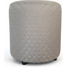 Elanora Home Premium Keten Dokulu Antibakteriyel Tasarım Puf | Modern Geometrik Desenli