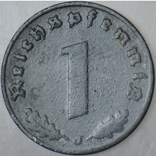 Banknoting Almanya 1 Pfennig 1940 J. Ikinci Dünya Savaşı Dönemi. Çinko.