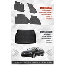 Drs Tuning Sahler Volkswagen Passat B8 2015-2023 Uyumlu 4.5d Premium Havuzlu Oto Paspas ve Liner Marka 3D Bagaj