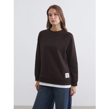 Lc Waikiki Yeni Sezon Bisiklet Yaka Oversize Kadın Kalın Sweatshirt