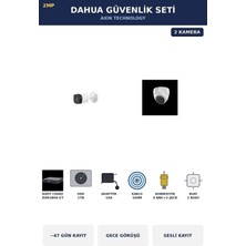 Dahua 2 Kameralı 2mp Güvenlik Kamera Seti Sesli Gece Görüşlü Dome+Bullet 1tb ~47 Gün Kayıt