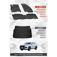 Drs Tuning Sahler Chery Tiggo 8 Pro / Max 2022-2025 Uyumlu 4.5d Premium Havuzlu Paspas ve Liner Marka 3D Bagaj