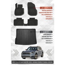 Drs Tuning Mini Countryman 2024 ve Sonrası Uyumlu 4.5d Pro Premium Havuzlu Oto Paspas ve Lıner Bagaj Havuzu Set