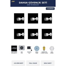 Dahua 6 Kameralı 2mp Güvenlik Kamera Seti Gece Renkli Full Color Sesli Bullet 4tb ~63 Gün Kayıt