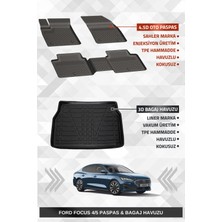 Drs Tuning Sahler Focus 4/5 2019+ Sedan Uyumlu 4.5d Premium Havuzlu Paspas ve Liner Marka 3D Bagaj Havuzu