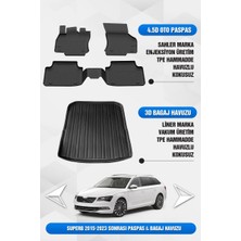 Drs Tuning Sahler Skoda Superb 2015-2023 Uyumlu 4.5d Premium Havuzlu Oto Paspas ve Liner Marka 3D Bagaj Havuzu