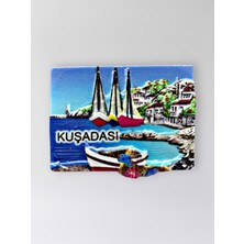 Mundy Kuşadası Polyester Kabartmalı Magnet 7 cm x 5 cm Dekoratif Hediyelik Buzdolabı Süsü (KOD:1721)
