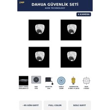 Dahua 4 Kameralı 2mp Güvenlik Kamera Seti Gece Renkli Full Color Sesli Dome 4tb ~95 Gün Kayıt