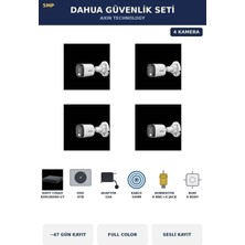 Dahua 4 Kameralı 5mp Güvenlik Kamera Seti 5mp Full Color Sesli Bullet Dış Mekan 4tb ~47 Gün Kayıt