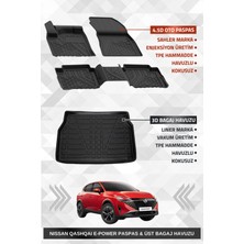 Drs Tuning Sahler Qashqai E-Power 2022 + Uyumlu 4.5d Premium Havuzlu Oto Paspas ve Liner Marka 3D Ust Bagaj Hav