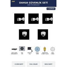 Dahua 5 Kameralı 5mp Güvenlik Kamera Seti 5mp Full Color Sesli Dome+Bullet 1tb ~9 Gün Kayıt