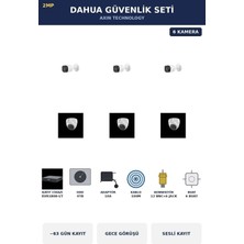 Dahua 6 Kameralı 2mp Güvenlik Kamera Seti Sesli Gece Görüşlü Dome+Bullet 4tb ~63 Gün Kayıt