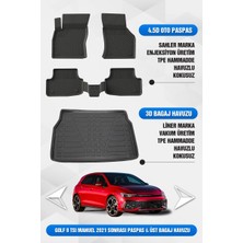 Drs Tuning Volkswagen Golf 8/8.5 (Manuel) Uyumlu 4.5d Premium Havuzlu Oto Paspas ve Liner Üst Bagaj Havuzu