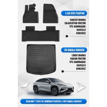 Drs Tuning Byd Sealion 7 2025 ve Sonrası Uyumlu 4.5d Premium Havuzlu Oto Paspas ve Lıner Üst Bagaj Havuzu Set