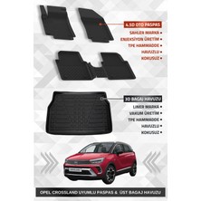 Drs Tuning Sahler Opel Crossland 2017+ Uyumlu 4.5d Premium Havuzlu Oto Paspas ve Liner Marka 3D Üst Bagaj Havuz