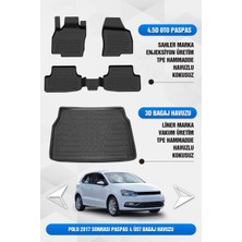 Drs Tuning Sahler Vw Polo 2017-2025 Uyumlu 4.5d Premium Havuzlu Paspas ve Liner Marka 3D Üst Bagaj Havuzu