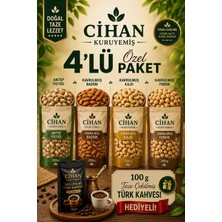 Cihan Kuruyemiş 250GR. Antep Fıstığı 250GR. Kavrulmuş Badem  250GR. Kavrulmuş Kaju 250GR. Kavrulmuş Fındık Içi 4'lü Set