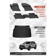 Drs Tuning Sahler Corolla Cross 2022+ Uyumlu 4.5d Premium Havuzlu Oto Paspas ve Liner Marka 3D Bagaj Havuzu - C