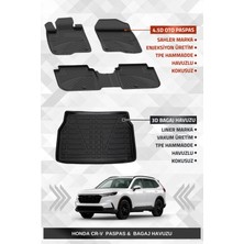 Drs Tuning Sahler Honda Cr-V 2024+ Uyumlu 4.5d Premium Havuzlu Oto Paspas ve Liner Marka 3D Bagaj Havuzu
