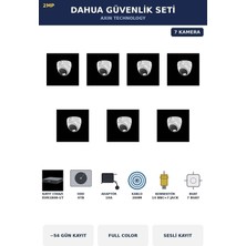Dahua 7 Kameralı 2mp Güvenlik Kamera Seti Gece Renkli Full Color Sesli Dome 4tb ~54 Gün Kayıt