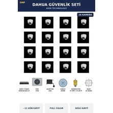 Dahua 16 Kameralı 5mp Güvenlik Kamera Seti 5mp Full Color Sesli Dome Iç Mekan 4tb ~11 Gün Kayıt