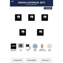 Dahua 5 Kameralı 2mp Güvenlik Kamera Seti Sesli Gece Görüşlü Dome Iç Mekan 2tb ~38 Gün Kayıt