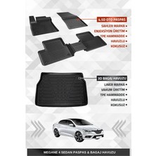 Drs Tuning Sahler Renault Megane 4 Sedan 2016+ Uyumlu 4.5d Premium Havuzlu Oto Paspas ve Liner Marka 3D Kulaklı